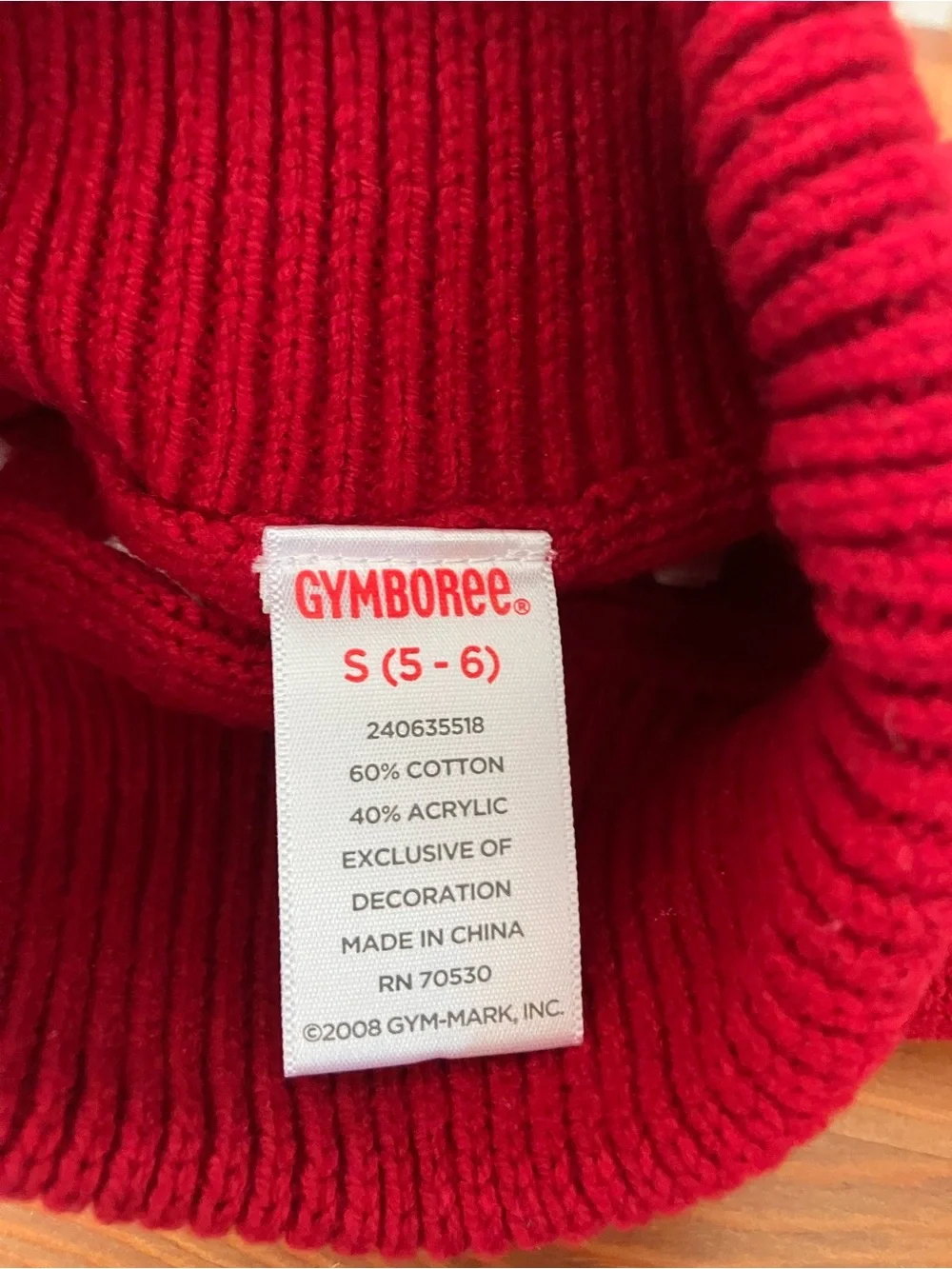 Gymboree Red Short-Sleeve Turtleneck Sweater with Black & White Yoke Accents